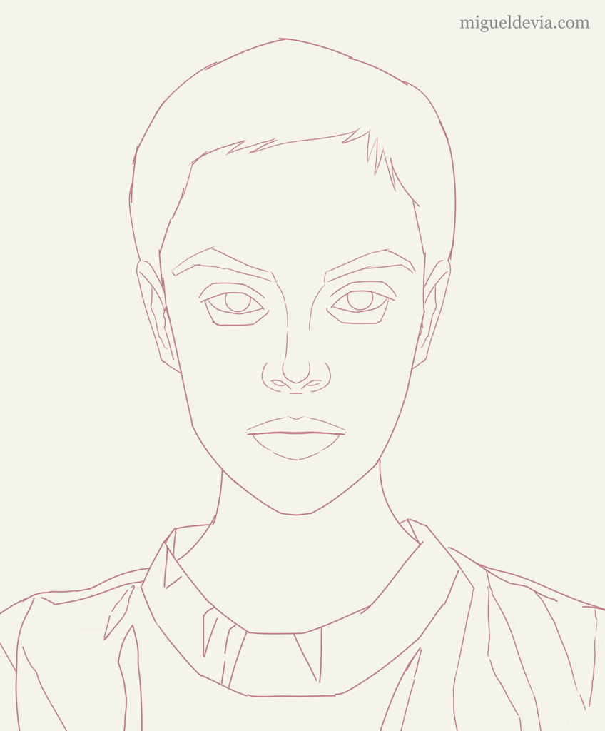 Cómo dibujar un rostro realista paso a paso. Paso 11.