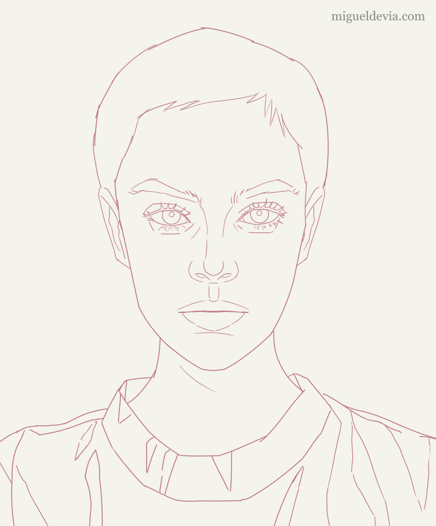 Cómo dibujar un rostro realista paso a paso. Paso 12.