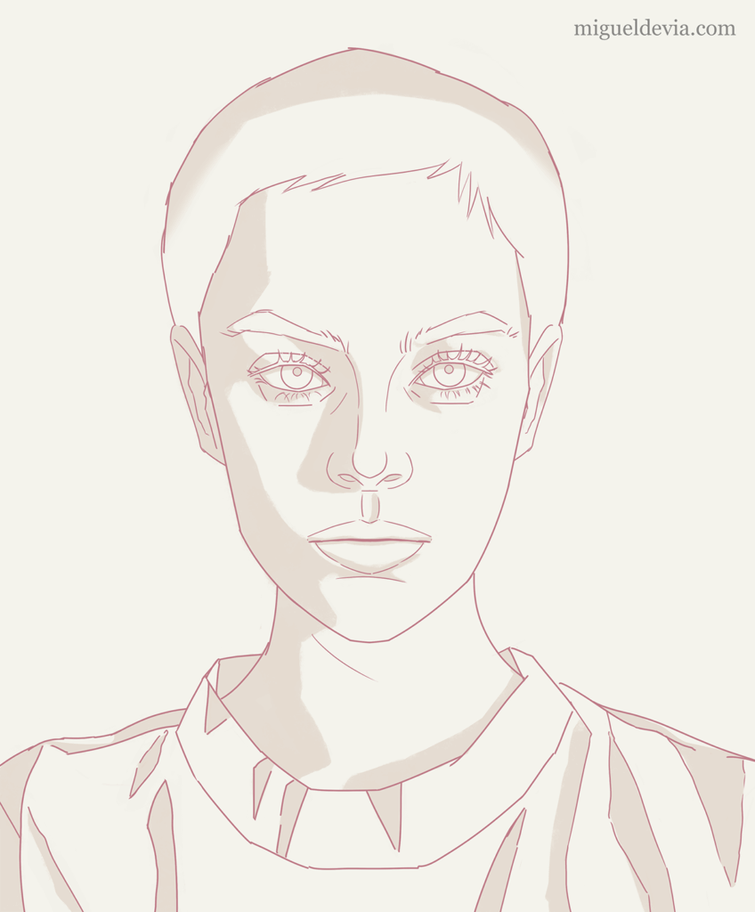 Cómo dibujar un rostro realista paso a paso. Paso 13.