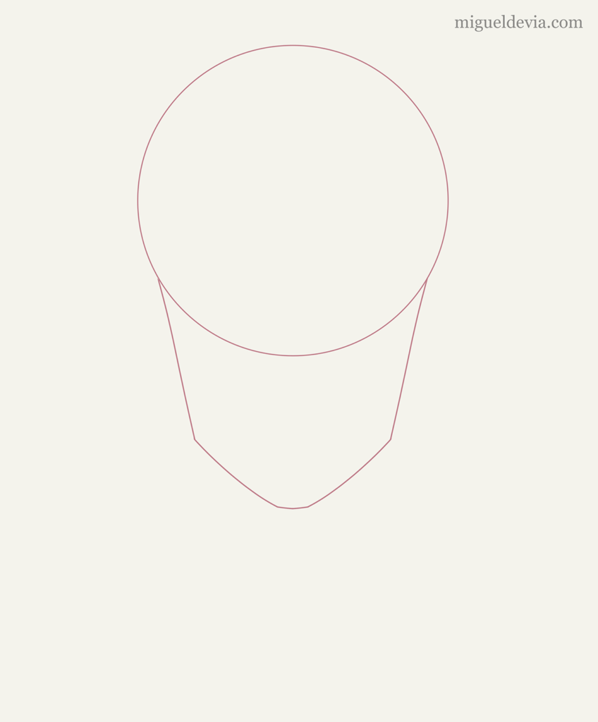 Cómo dibujar un rostro realista paso a paso. Paso 2.
