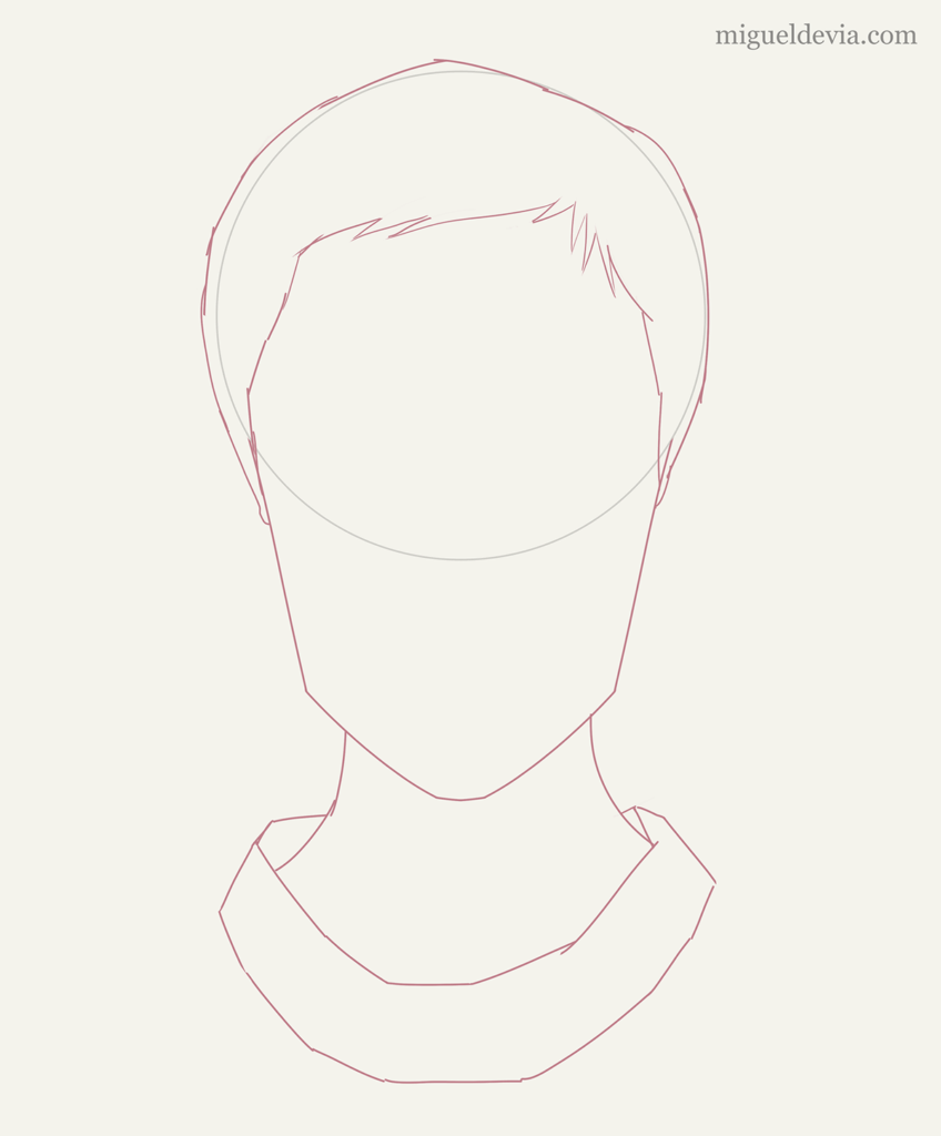 Cómo dibujar un rostro realista paso a paso. Paso 3.