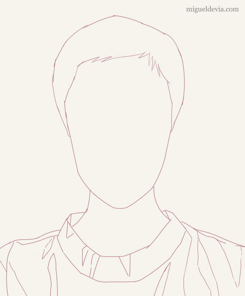 Cómo dibujar un rostro realista paso a paso. Paso 4.