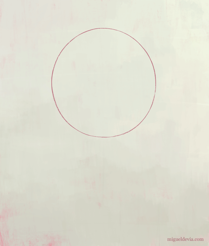 Cómo dibujar un rostro femenino paso a paso. Paso 1.