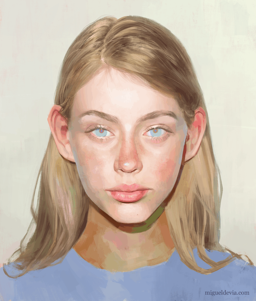 Cómo dibujar un rostro femenino paso a paso. Paso 13.