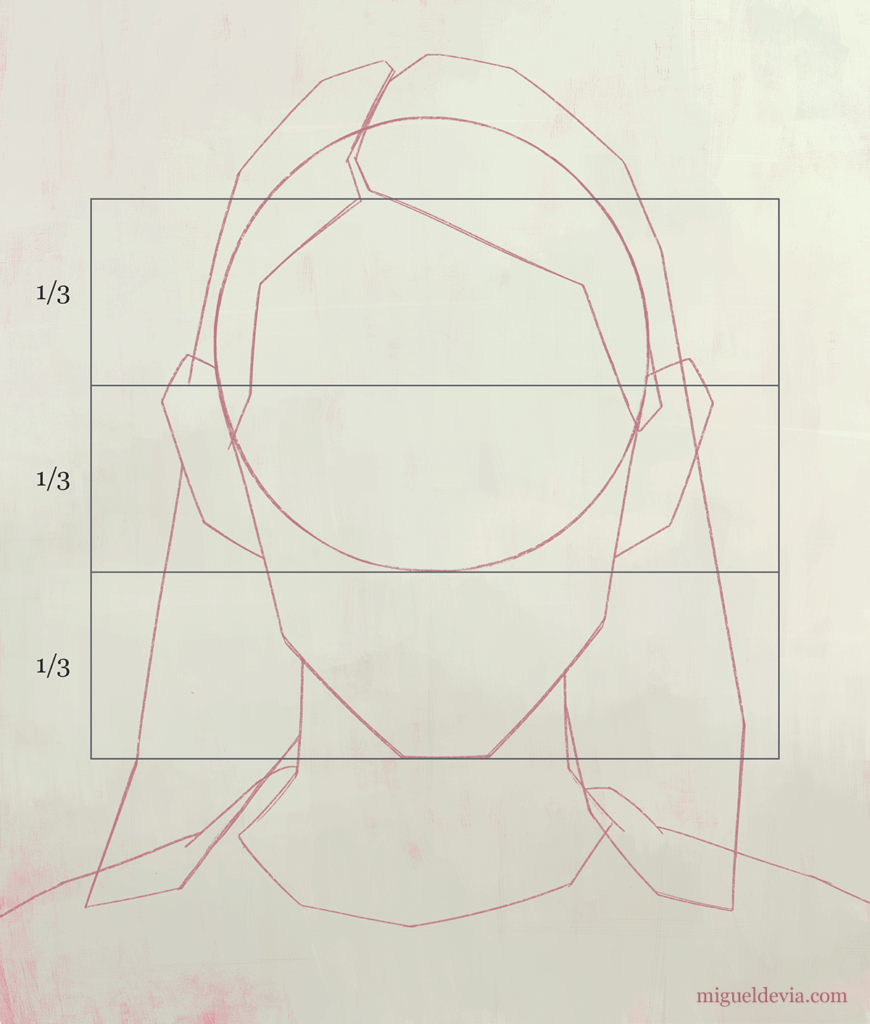 Cómo dibujar un rostro femenino paso a paso. Paso 4.
